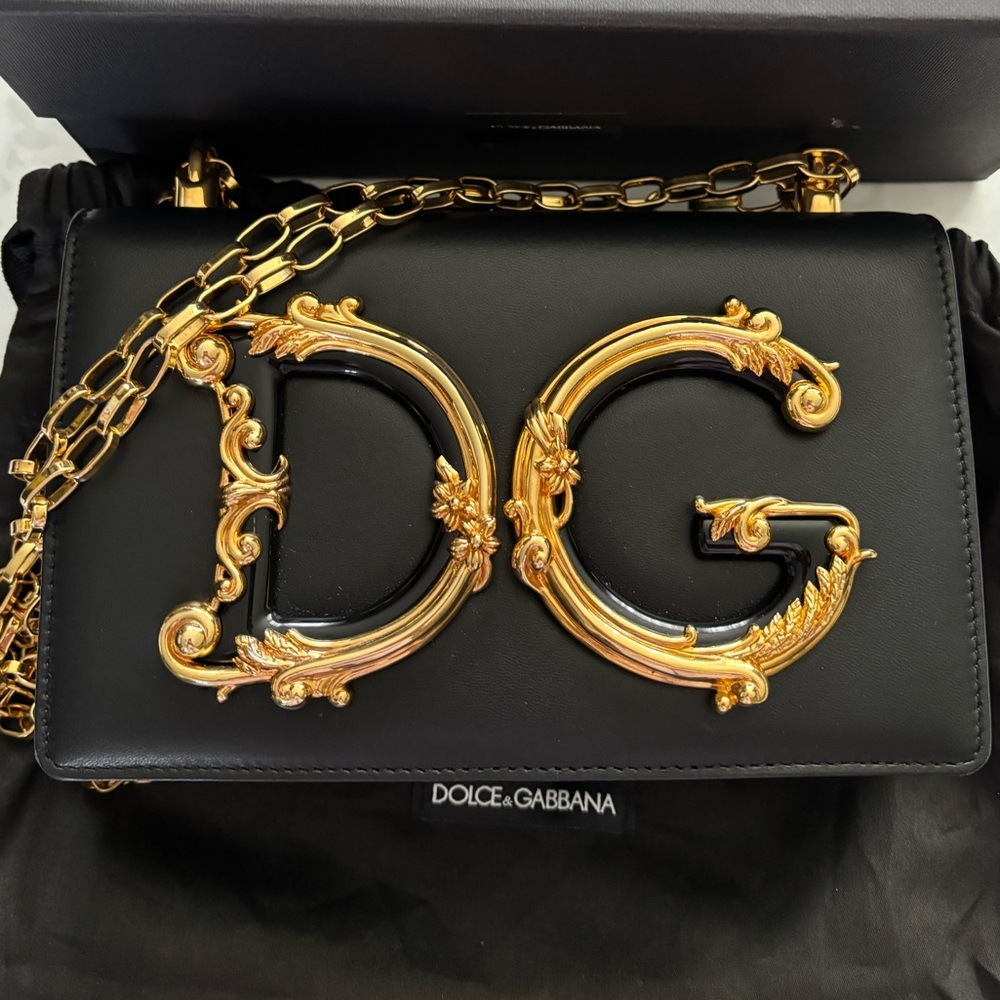 Nappa Leather Dolce & Gabbana Logo Shoulder Bag